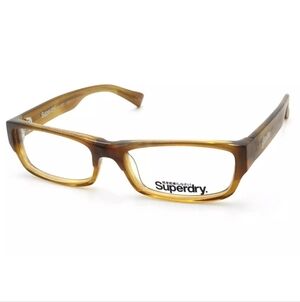Superdry Dean glasses rectangle frames funky artsy yellow 56 17 135